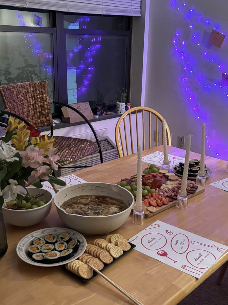 Homemade meal spread out on a table