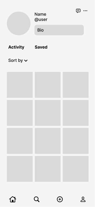 Business owner profile wireframe